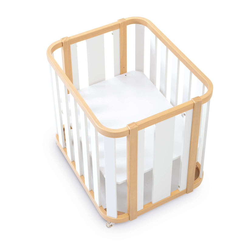 Minicuna de colecho ovalada 55x70 cm madera/blanco · Crea Plus Uno C354-M5011