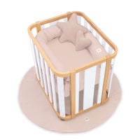 Minicuna de colecho ovalada 55x70 cm madera/blanco · Crea Plus Uno C354-M5011