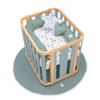 Minicuna de colecho ovalada 55x70 cm madera/verde · Crea Plus Uno C354-M5057