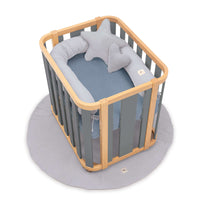 Minicuna de colecho ovalada 55x70 cm madera/gris · Crea Plus Uno C354-M5058