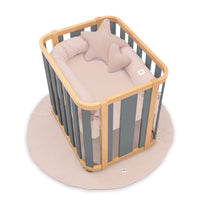 Minicuna de colecho ovalada 55x70 cm madera/gris · Crea Plus Uno C354-M5058