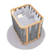 Minicuna de colecho ovalada 55x70 cm madera/gris · Crea Plus Uno C354-M5058