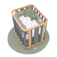 Minicuna de colecho ovalada 55x70 cm madera/gris · Crea Plus Uno C354-M5058