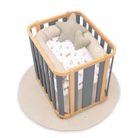 Minicuna de colecho ovalada 55x70 cm madera/gris · Crea Plus Uno C354-M5058