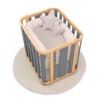 Minicuna de colecho ovalada 55x70 cm madera/gris · Crea Plus Uno C354-M5058