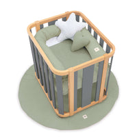 Minicuna de colecho ovalada 55x70 cm madera/gris · Crea Plus Uno C354-M5058