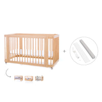 Cuna-Cama para bebé 70x140 cm (3en1) madera natural · Crea Due Nomad C300-M5000