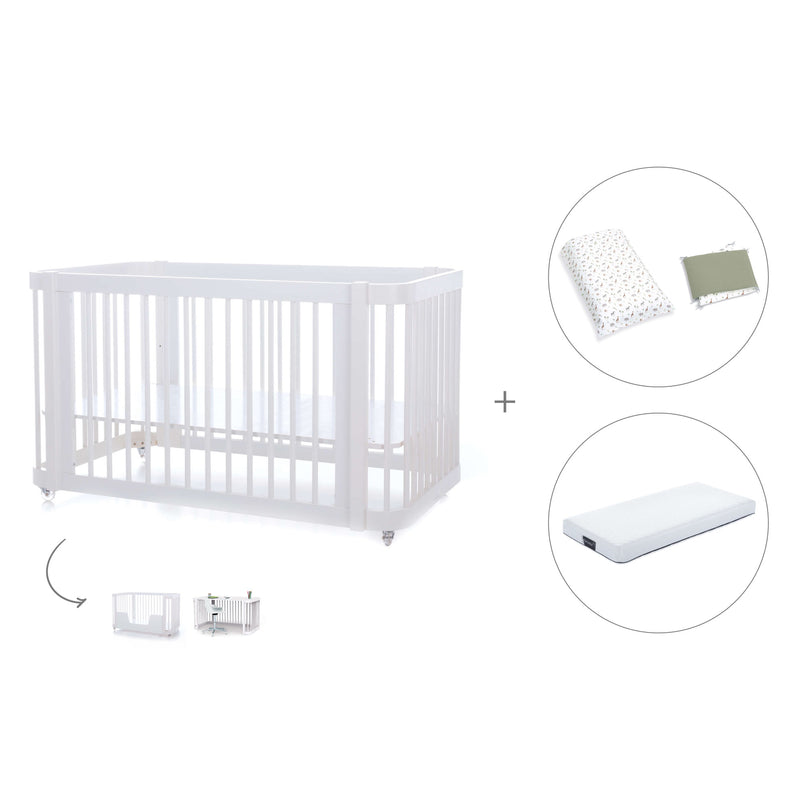 Cuna-Cama para bebé 70x140 cm (3en1) blanca · Crea Due Bianco C300-M1100