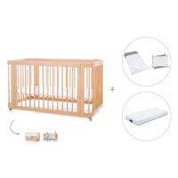 Cuna-Cama para bebé 70x140 cm (3en1) madera natural · Crea Due Nomad C300-M5000