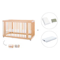 Cuna-Cama para bebé 70x140 cm (3en1) madera natural · Crea Due Nomad C300-M5000