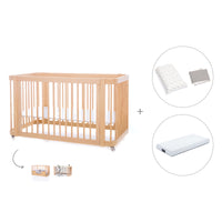 Cuna-Cama para bebé 70x140 cm (3en1) madera natural · Crea Due Nomad C300-M5000