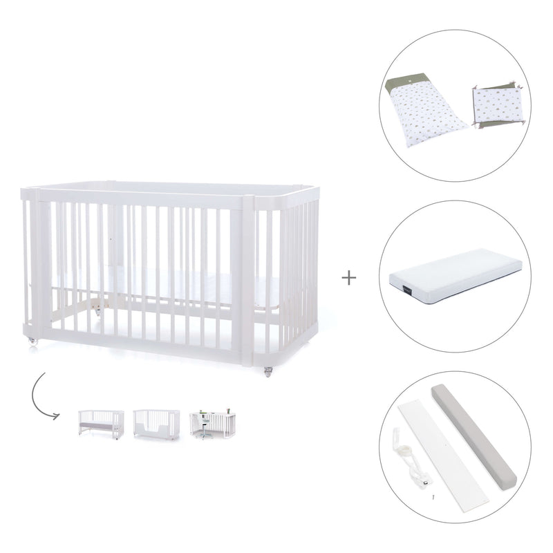 Cuna-Cama para bebé 70x140 cm (3en1) blanca · Crea Due Bianco C300-M1100