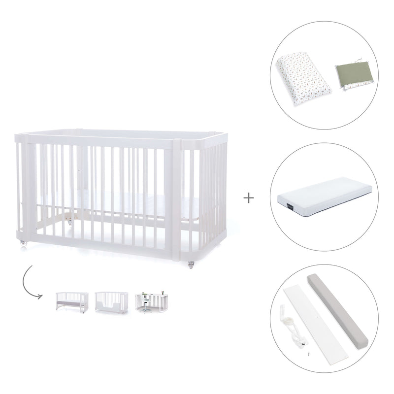 Cuna-Cama para bebé 70x140 cm (3en1) blanca · Crea Due Bianco C300-M1100