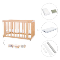 Cuna-Cama para bebé 70x140 cm (3en1) madera natural · Crea Due Nomad C300-M5000