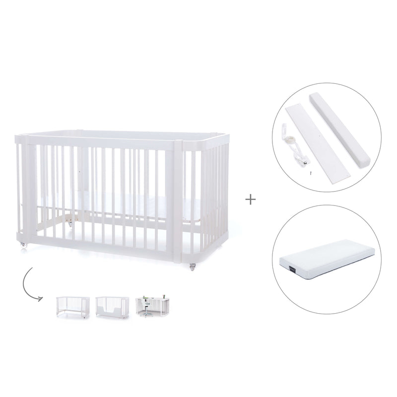Cuna-Cama para bebé 70x140 cm (3en1) blanca · Crea Due Bianco C300-M1100