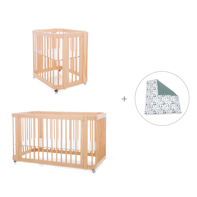 Minicuna-cuna-cama todo en uno (4en1) madera · Crea Tre Nomad C301-M5000