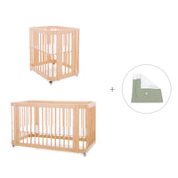 Minicuna-cuna-cama todo en uno (4en1) madera · Crea Tre Nomad C301-M5000