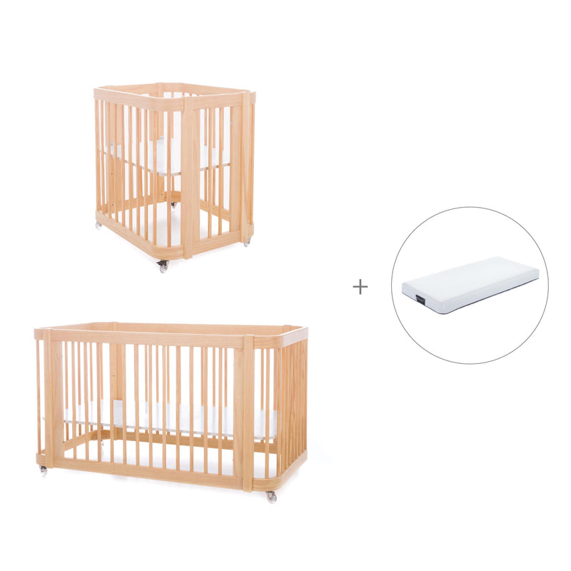 Minicuna-cuna-cama todo en uno (4en1) madera · Crea Tre Nomad C301-M5000