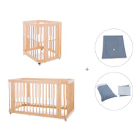 Minicuna-cuna-cama todo en uno (4en1) madera · Crea Tre Nomad C301-M5000