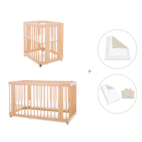 Minicuna-cuna-cama todo en uno (4en1) madera · Crea Tre Nomad C301-M5000