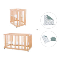 Minicuna-cuna-cama todo en uno (4en1) madera · Crea Tre Nomad C301-M5000