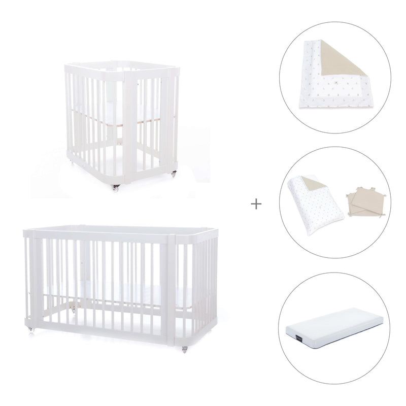 Minicuna, cuna 3 en 1 y cama (4en1) blanca · Crea Tre Bianco C301-M1100