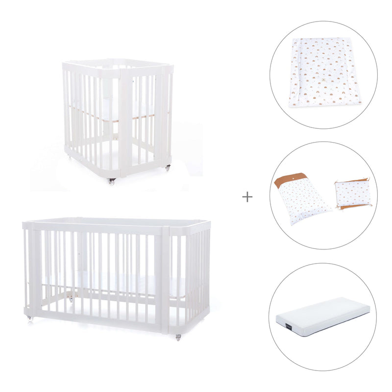 Minicuna, cuna 3 en 1 y cama (4en1) blanca · Crea Tre Bianco C301-M1100