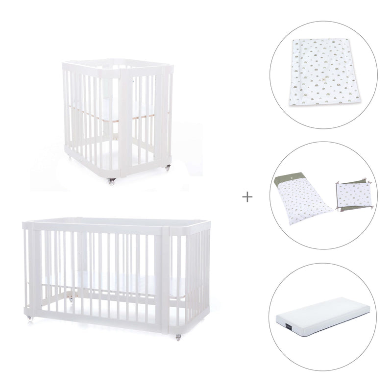 Minicuna, cuna 3 en 1 y cama (4en1) blanca · Crea Tre Bianco C301-M1100