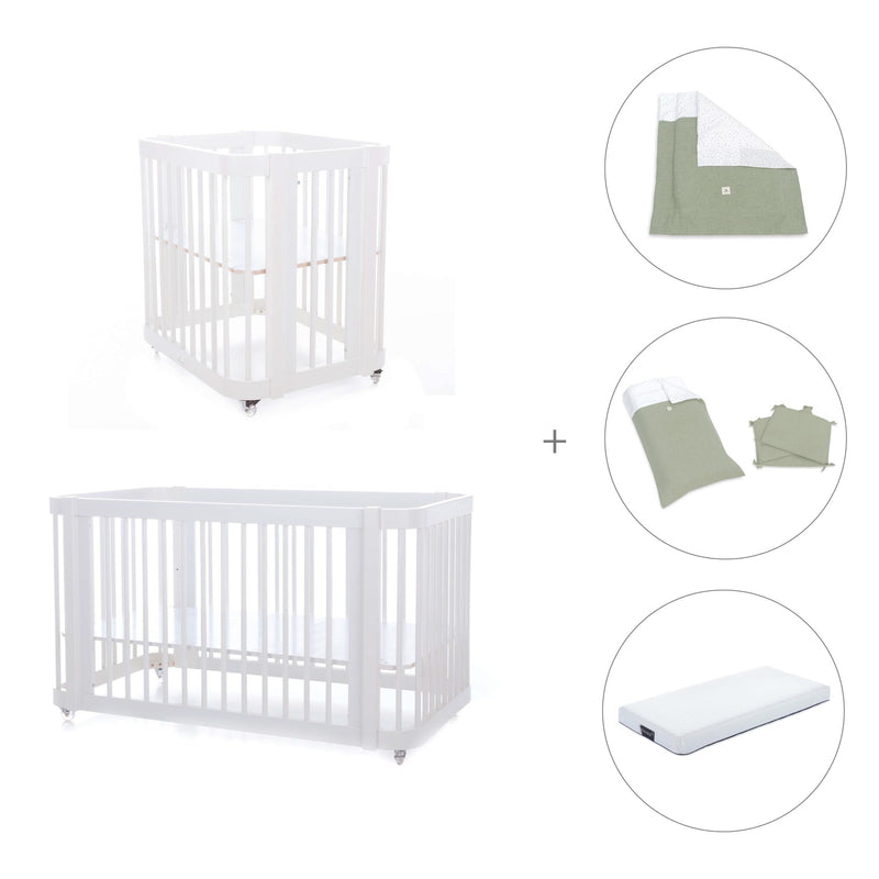 Minicuna, cuna 3 en 1 y cama (4en1) blanca · Crea Tre Bianco C301-M1100