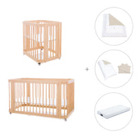 Minicuna-cuna-cama todo en uno (4en1) madera · Crea Tre Nomad C301-M5000
