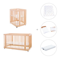 Minicuna-cuna-cama todo en uno (4en1) madera · Crea Tre Nomad C301-M5000