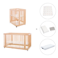 Minicuna-cuna-cama todo en uno (4en1) madera · Crea Tre Nomad C301-M5000
