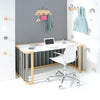 Minicuna-cuna-cama-escritorio (4en1) madera/gris · Crea Plus Tre C351-M5058