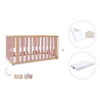 Cuna-cama-escritorio 70x140 cm (3en1) madera/rosa · Crea Plus Due C350-M5059