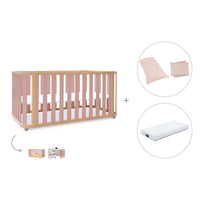 Cuna-cama-escritorio 70x140 cm (3en1) madera/rosa · Crea Plus Due C350-M5059