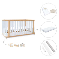 Cuna-cama-escritorio 70x140 cm (3en1) madera/blanco · Crea Plus Due C350-M5011