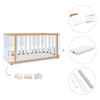 Cuna-cama-escritorio 70x140 cm (3en1) madera/blanco · Crea Plus Due C350-M5011