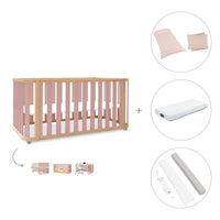 Cuna-cama-escritorio 70x140 cm (3en1) madera/rosa · Crea Plus Due C350-M5059