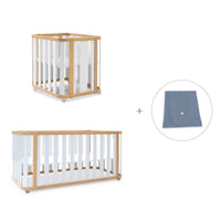 Minicuna-cuna-cama-escritorio (4en1) madera/blanco · Crea Plus Tre C351-M5011