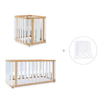 Minicuna-cuna-cama-escritorio (4en1) madera/blanco · Crea Plus Tre C351-M5011