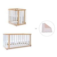 Minicuna-cuna-cama-escritorio (4en1) madera/blanco · Crea Plus Tre C351-M5011