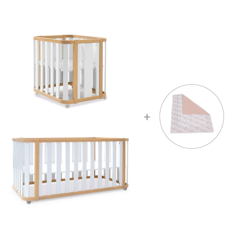 Minicuna-cuna-cama-escritorio (4en1) madera/blanco · Crea Plus Tre C351-M5011