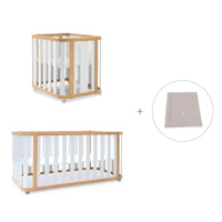 Minicuna-cuna-cama-escritorio (4en1) madera/blanco · Crea Plus Tre C351-M5011