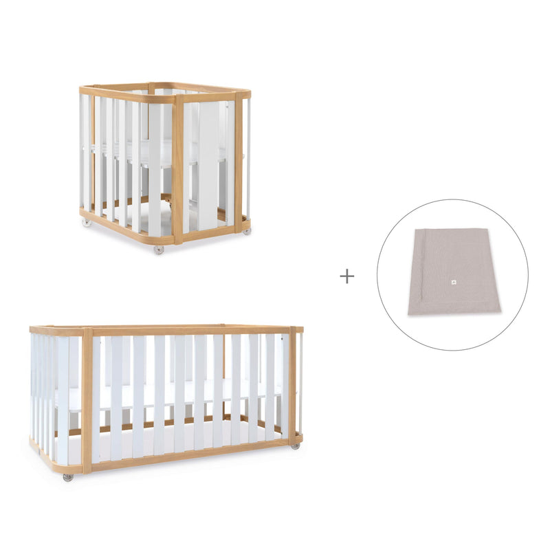 Minicuna-cuna-cama-escritorio (4en1) madera/blanco · Crea Plus Tre C351-M5011