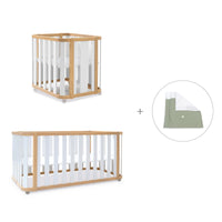 Minicuna-cuna-cama-escritorio (4en1) madera/blanco · Crea Plus Tre C351-M5011