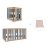 Minicuna-cuna-cama-escritorio (4en1) madera/gris · Crea Plus Tre C351-M5058