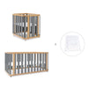 Minicuna-cuna-cama-escritorio (4en1) madera/gris · Crea Plus Tre C351-M5058