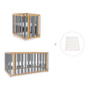 Minicuna-cuna-cama-escritorio (4en1) madera/gris · Crea Plus Tre C351-M5058