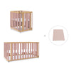Minicuna-cuna-cama-escritorio (4en1) madera/rosa · Crea Plus Tre C351-M5059