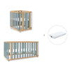 Minicuna-cuna-cama-escritorio (4en1) madera/verde · Crea Plus Tre C351-M5057